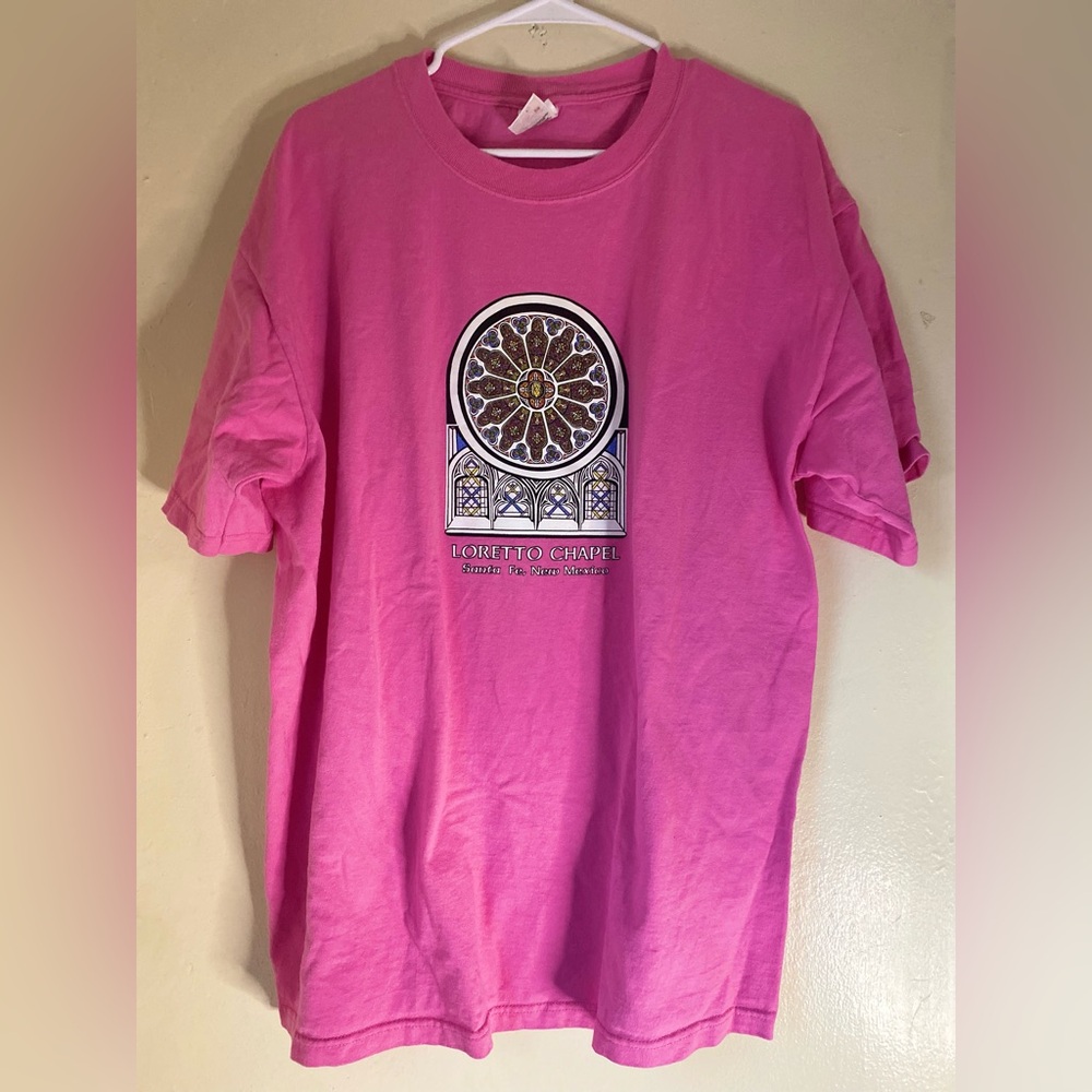 y2k loretto chapel santa fe new mexico shirt xl jesus church windows wdw